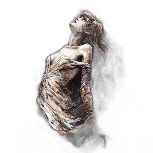 dress, hair, face, jacket transparent PNG cut-out