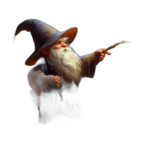 hat, staff, dragon, creature transparent PNG cut-out