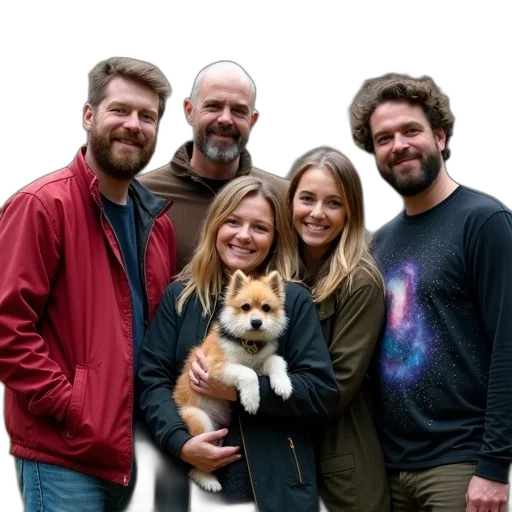 staff, jacket, animal, group transparent PNG cut-out
