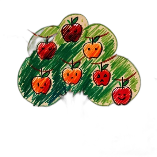 watercolor, concept art, green, apple transparent PNG cut-out