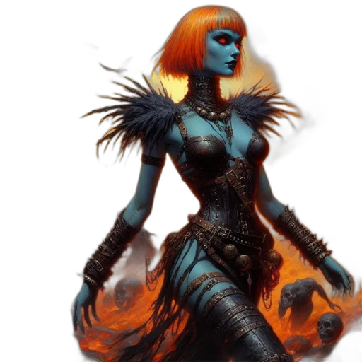 fantasy art, concept art, comic book art, cyberpunk transparent PNG cut-out