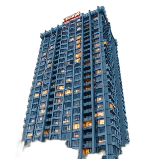 building, robot, 3d render, photorealistic transparent PNG cut-out