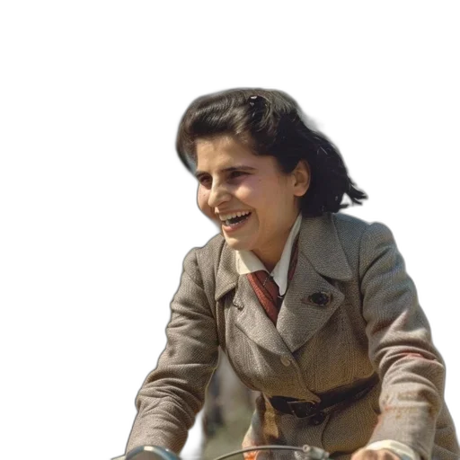 jacket, weapon, woman, rides transparent PNG cut-out
