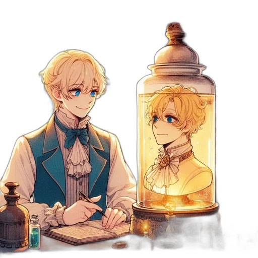 bottle, watercolor, concept art, pixel art transparent PNG cut-out