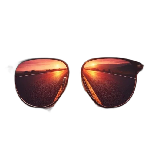 3d render, sunset, pair, sunglasses transparent PNG cut-out
