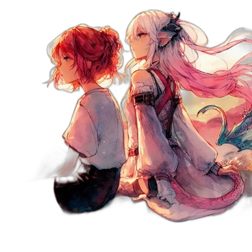 dress, watercolor, concept art, anime transparent PNG cut-out