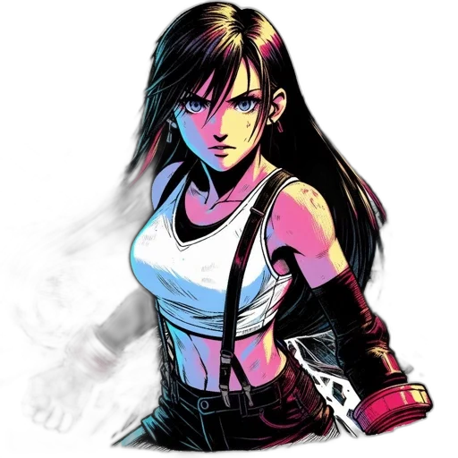 comic book art, concept art, cyberpunk, anime transparent PNG cut-out