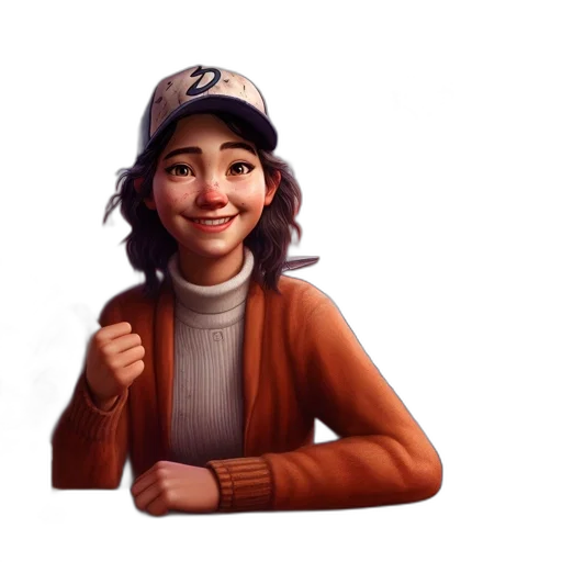 face, hat, staff, jacket transparent PNG cut-out