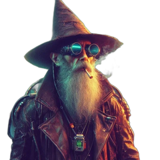 hat, staff, jacket, mask transparent PNG cut-out