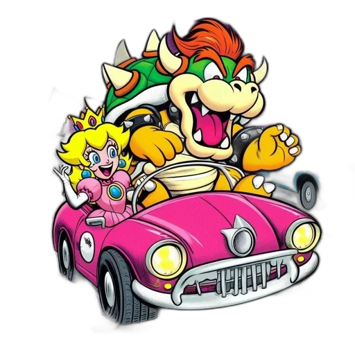 car, crown, concept art, pixel art transparent PNG cut-out