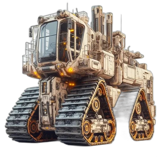 robot, weapon, concept art, 3d render transparent PNG cut-out