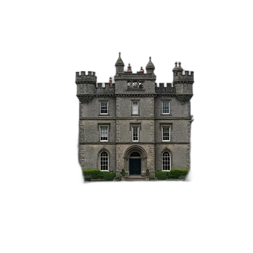 building, crown, staff, 3d render transparent PNG cut-out