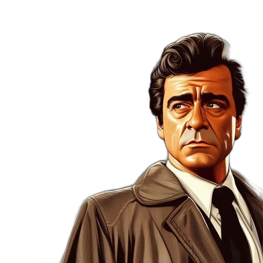 face, jacket, staff, comic book art transparent PNG cut-out
