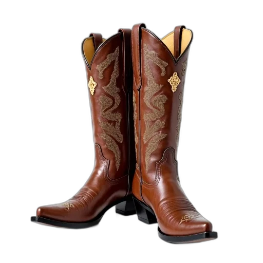 shoes, pair, brown, cowboy transparent PNG cut-out