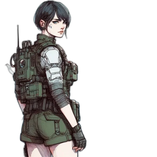 jacket, weapon, robot, dress transparent PNG cut-out