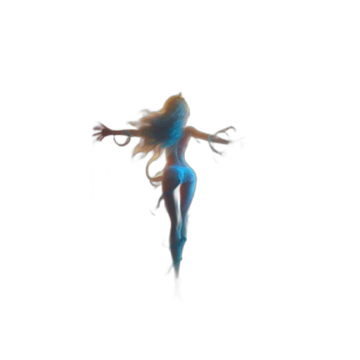 hair, creature, staff, dress transparent PNG cut-out