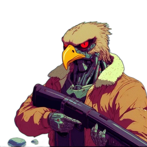 animal, jacket, weapon, creature transparent PNG cut-out