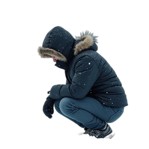 jacket, hat, face, mask transparent PNG cut-out
