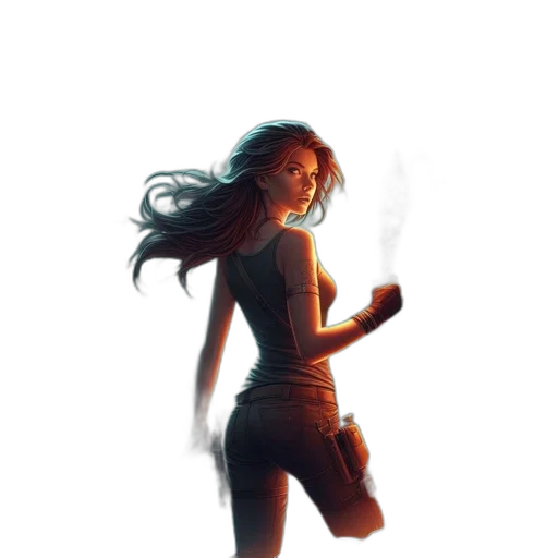 dress, weapon, staff, concept art transparent PNG cut-out