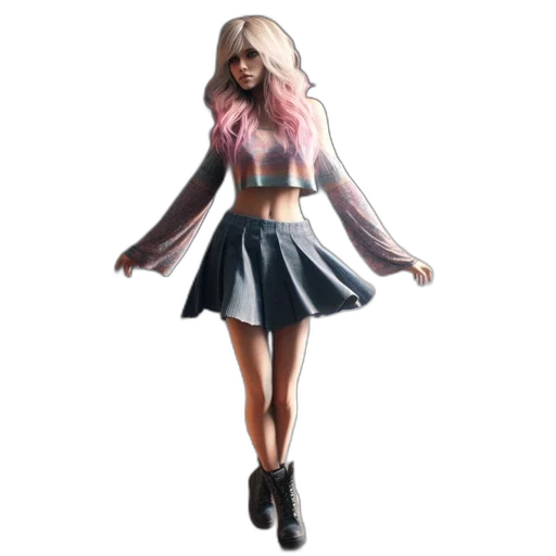 dress, jacket, 3d render, concept art transparent PNG cut-out