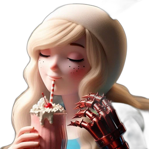 robot, food, concept art, 3d render transparent PNG cut-out