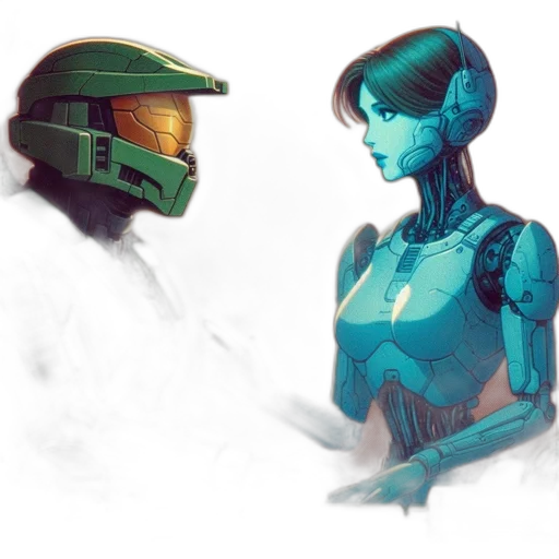robot, concept art, cyberpunk, fantasy art transparent PNG cut-out