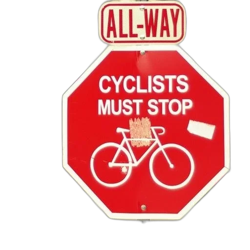 red, stop, sign, bicycle transparent PNG cut-out
