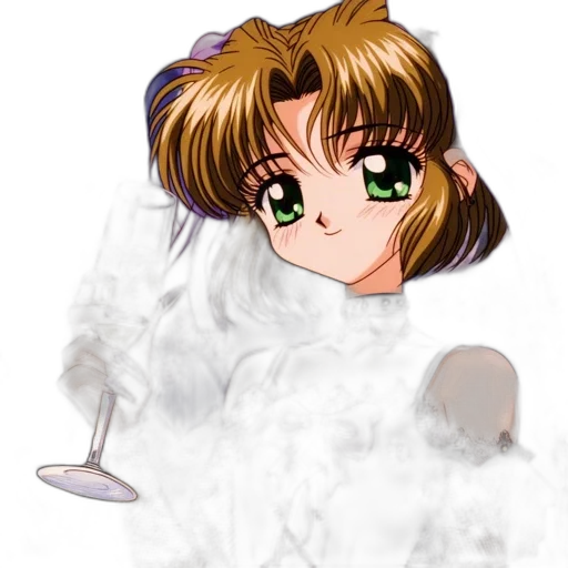 staff, anime, vaporwave, pixel art transparent PNG cut-out