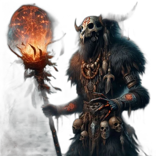 mask, staff, dragon, creature transparent PNG cut-out
