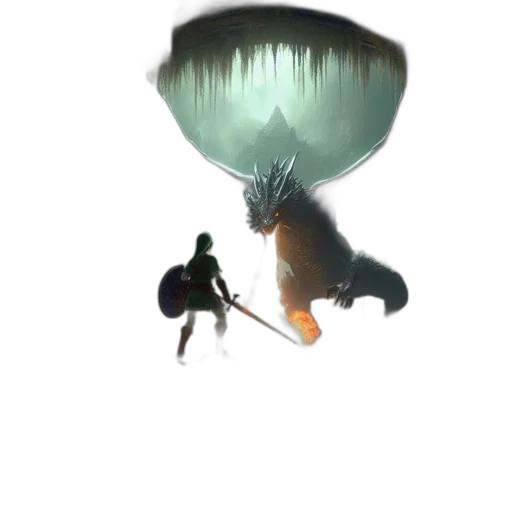 sword, dragon, creature, umbrella transparent PNG cut-out