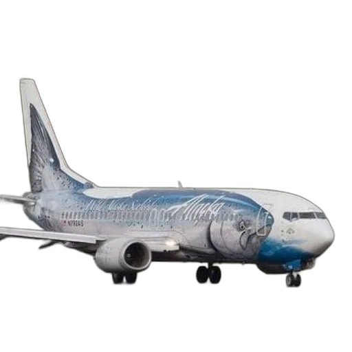 3d render, alaska, airlines, jet transparent PNG cut-out