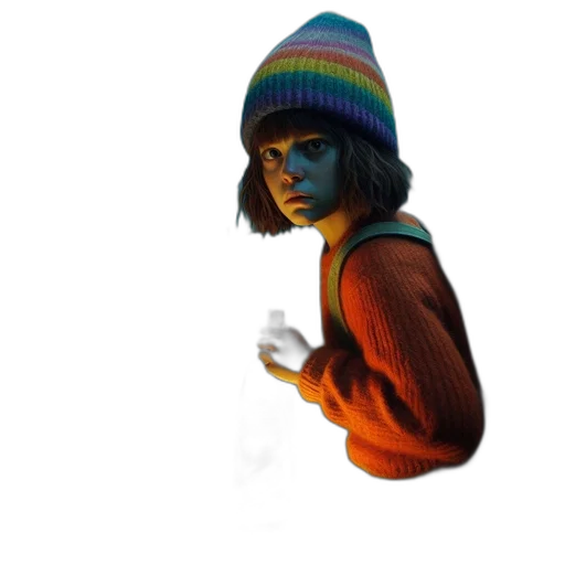 hat, jacket, face, creature transparent PNG cut-out
