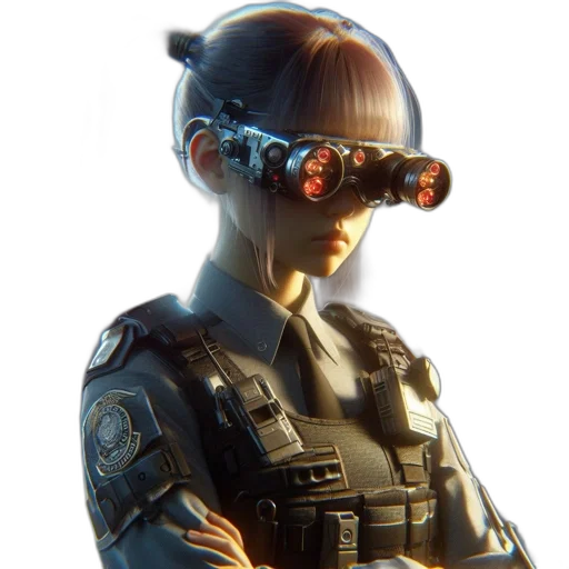 staff, robot, weapon, face transparent PNG cut-out