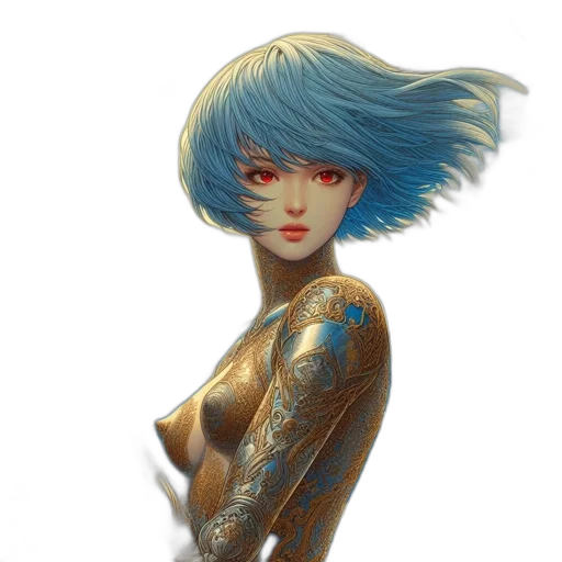 robot, hair, dress, jewelry transparent PNG cut-out
