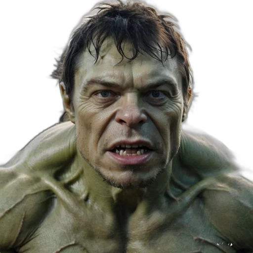 face, creature, photorealistic, 3d render transparent PNG cut-out