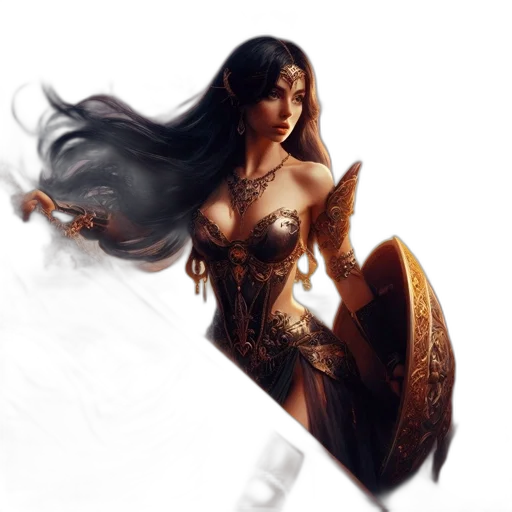 dress, fantasy art, concept art, comic book art transparent PNG cut-out