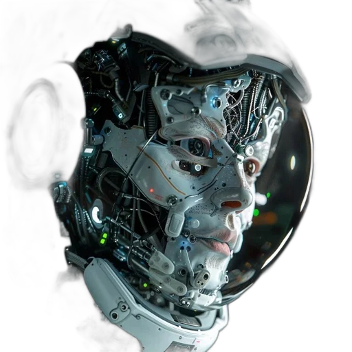 robot, mask, face, cyberpunk transparent PNG cut-out