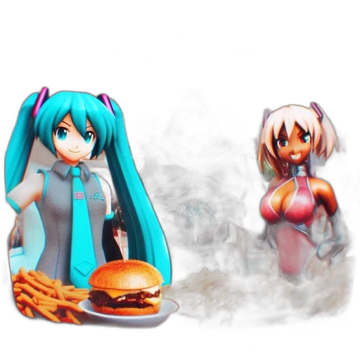food, 3d render, vaporwave, concept art transparent PNG cut-out