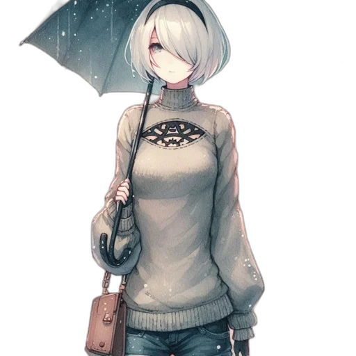 umbrella, jacket, staff, dress transparent PNG cut-out