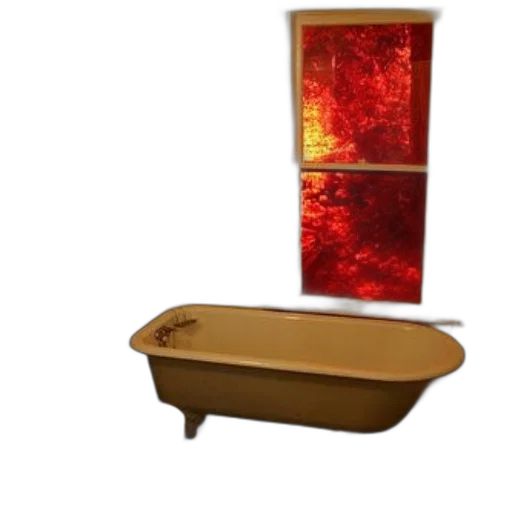 furniture, 3d render, red, golden transparent PNG cut-out