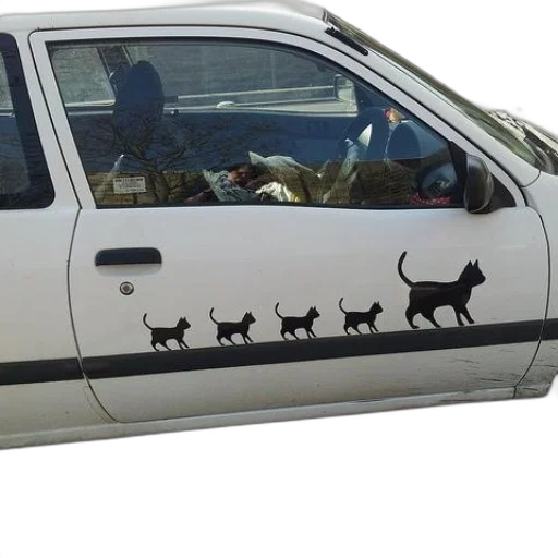car, animal, white, decal transparent PNG cut-out