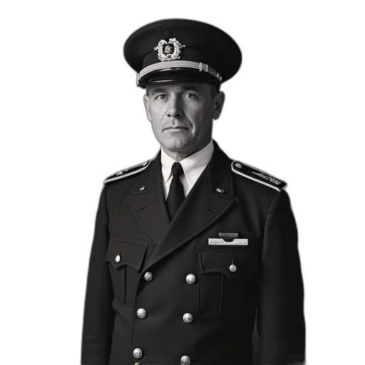 staff, jacket, hat, face transparent PNG cut-out