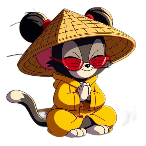 hat, staff, jacket, animal transparent PNG cut-out