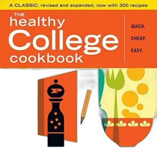 healthy, college, cookbook, cover transparent PNG cut-out