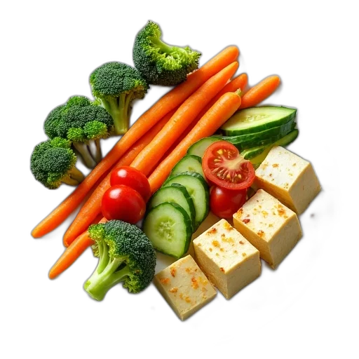 food, 3d render, plate, assorted transparent PNG cut-out