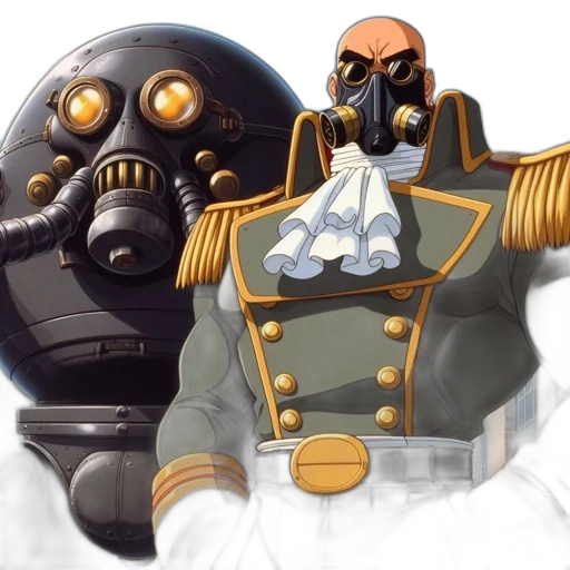 robot, mask, jacket, concept art transparent PNG cut-out