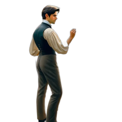 jacket, staff, concept art, 3d render transparent PNG cut-out