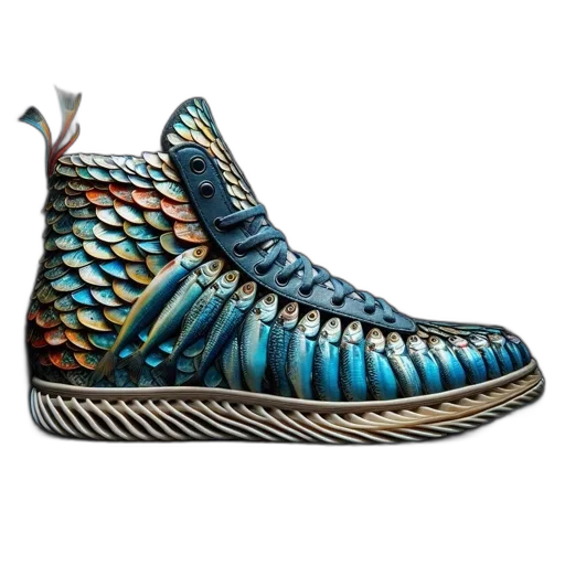 shoes, 3d render, photorealistic, high-top transparent PNG cut-out