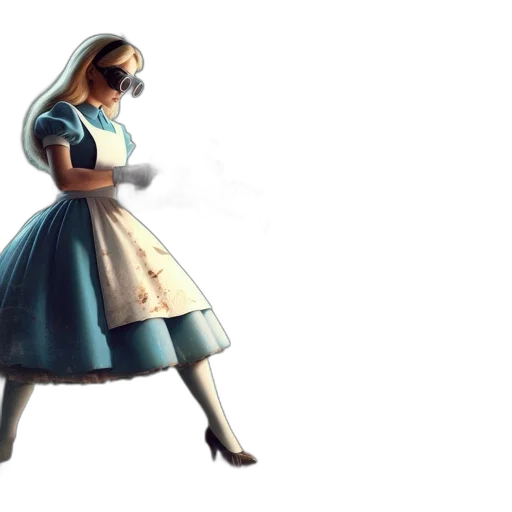 dress, robot, staff, shoes transparent PNG cut-out