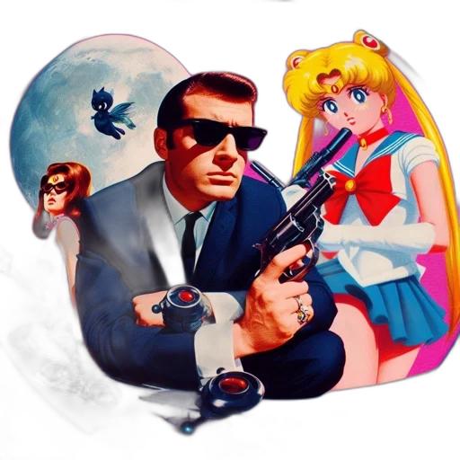 weapon, vaporwave, anime, concept art transparent PNG cut-out